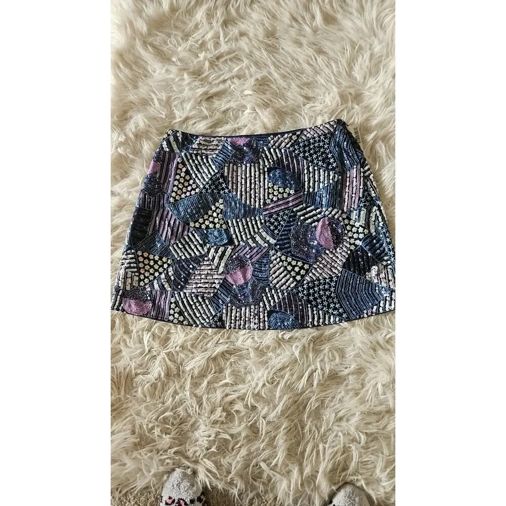 BTFL Life - Mixed Geometric Beaded Mini Skirt. - Picture 2 of 5